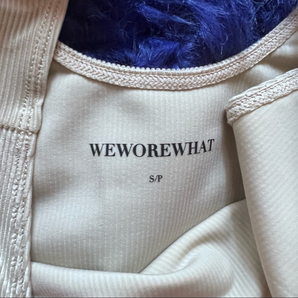 New! WeWoreWhat Scoop Rib Chain Bodysuit in Khaki - Picture 14 of 14